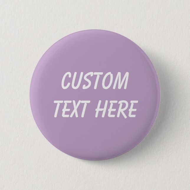 Solid colour plain wisteria light purple 6 cm round badge (Front)