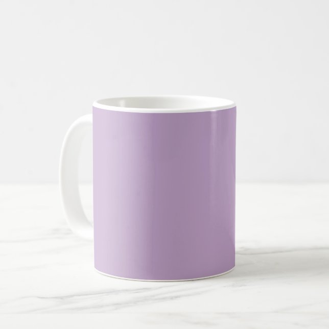 Solid colour plain wisteria light purple coffee mug (Front Left)