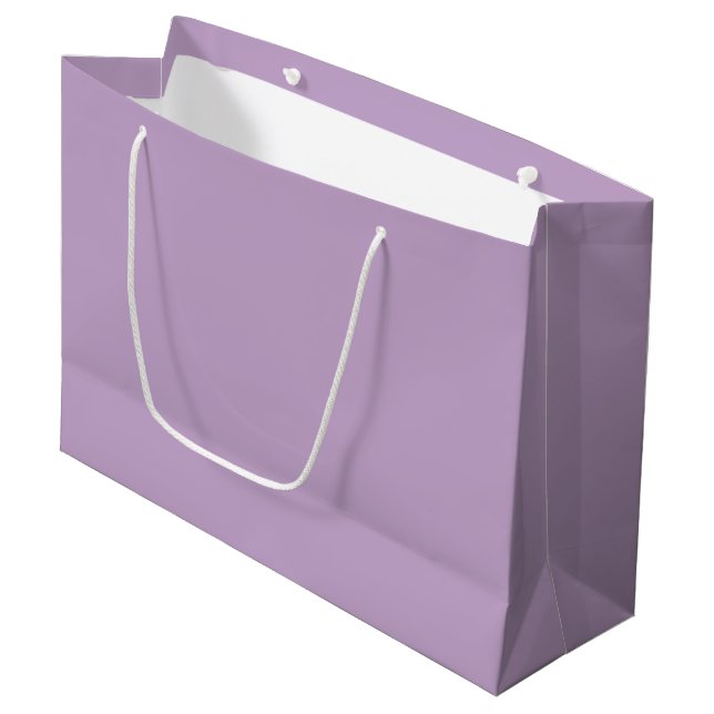 Solid colour plain wisteria light purple large gift bag (Front Angled)