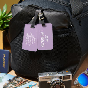 Solid colour plain wisteria light purple luggage tag