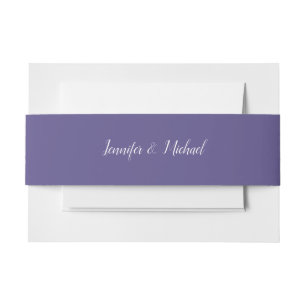 Solid Colour Purple Belly Bands Invitation Belly Band