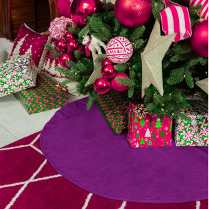 Solid Colour Purple Brushed Polyester Tree Skirt
