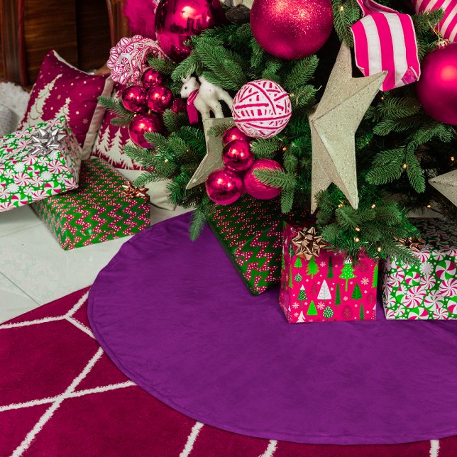Solid Colour Purple Brushed Polyester Tree Skirt (Solid Color Purple Brushed Polyester Tree Skirt)