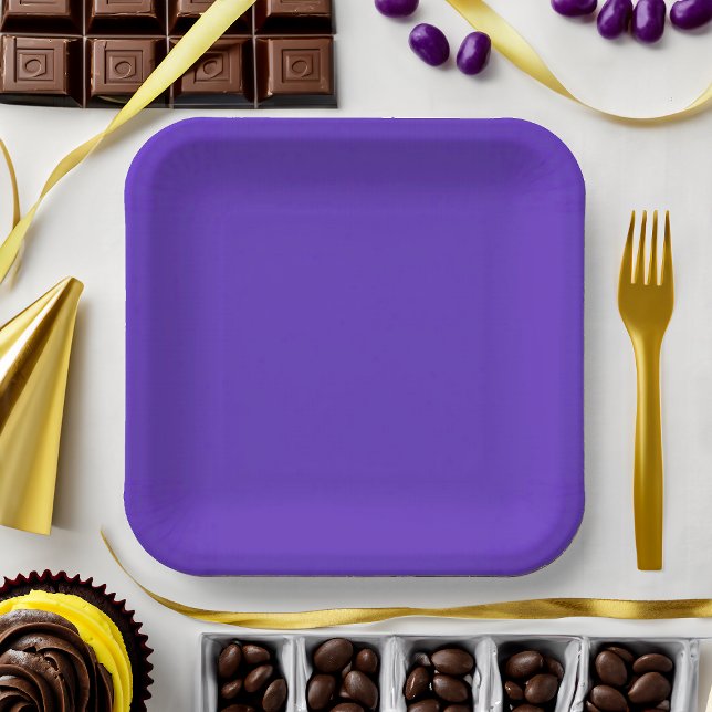 Solid Colour Purple Party Paper Plate (Creator Uploaded)