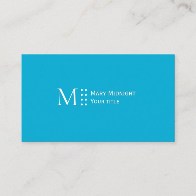  Solid Colour QR code Modern Elegant Bright Blue  Business Card (Front)