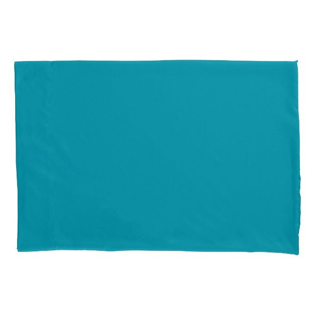 Solid colour seaside teal pillowcase (Front-Left)