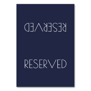 Solid Colour Simple Reserved Seating Tented Sign Table Number
