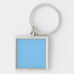 Solid colour sky light blue key ring