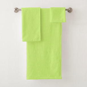 Solid colour soft light lime green bath towel set