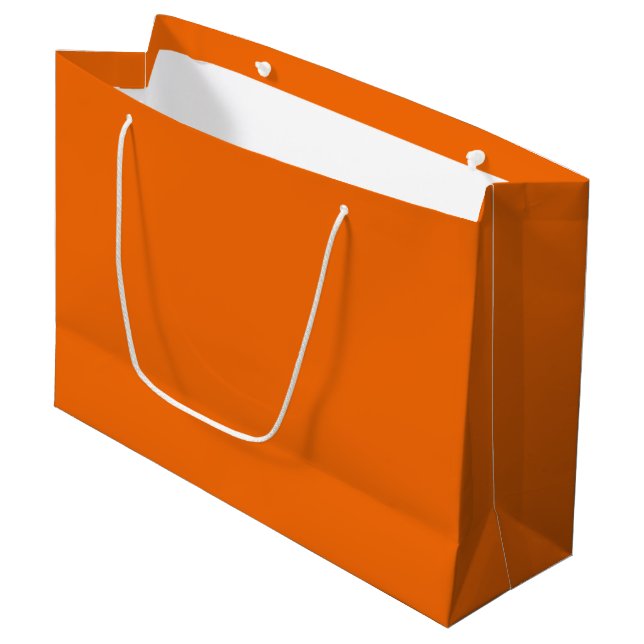 Solid colour tiger orange large gift bag (Front Angled)