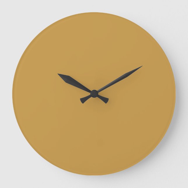 Solid Colour Wall Clock - Mustard Yellow (Front)