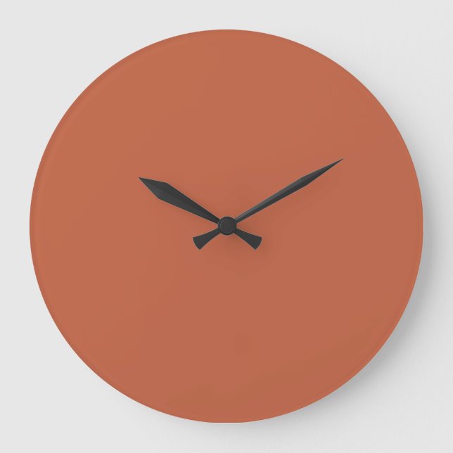 Solid Colour Wall Clock - Terracotta Tile (Front)