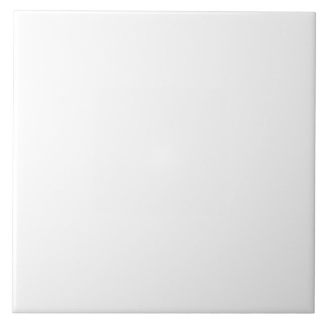 Solid Colour White FFFFFF Ceramic Tile (Front)