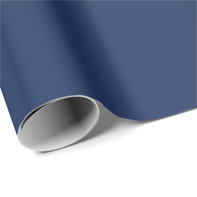 Solid Colour Wrapping Paper in Navy Smoke Blue (Roll Corner)