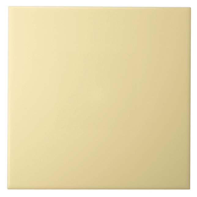Solid Colour Yellow Bleached Sunflower FCE8AA Ceramic Tile (Front)