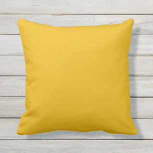 Solid Colour yellow orange spice mustard ochre Outdoor Cushion