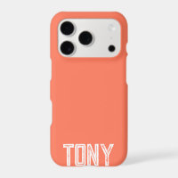 Solid Coral Custom Name Monogram