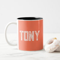 Solid Coral Custom Name Monogram