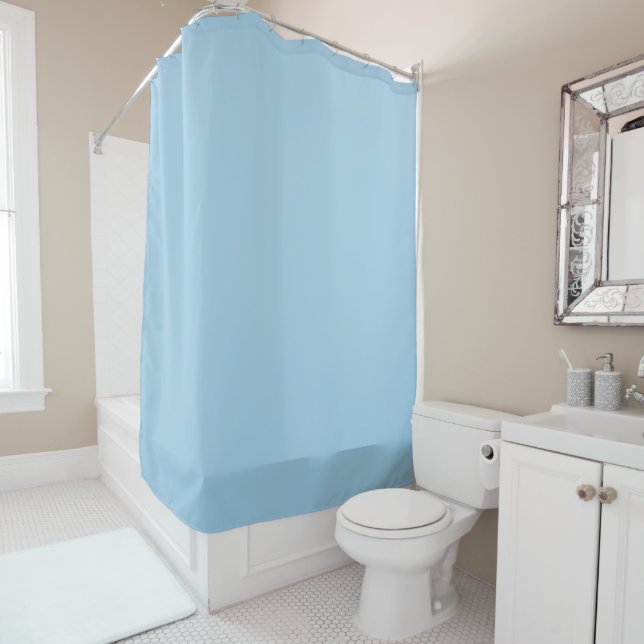 Solid Cornflower Blue Shower Curtain (In Situ)