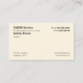 Solid Cream Professional Simple Business Cards