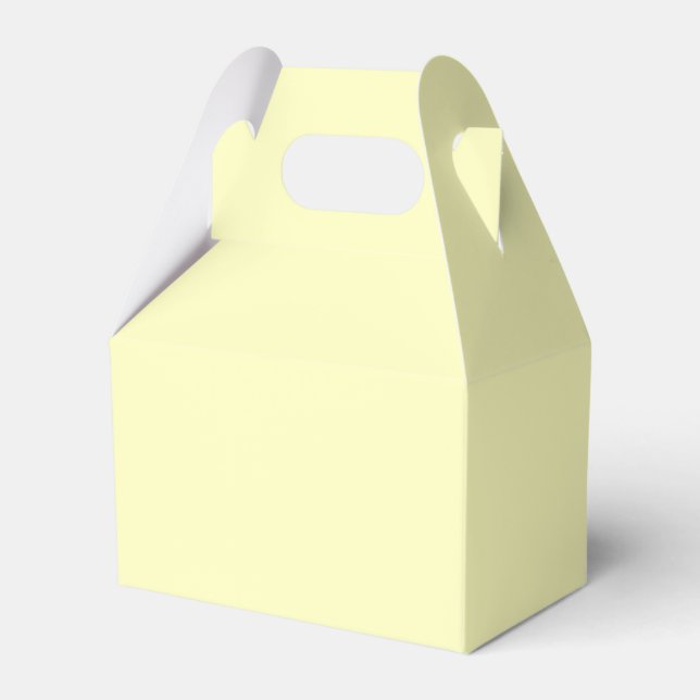 Solid creamy pale yellow favour box (Front Side)