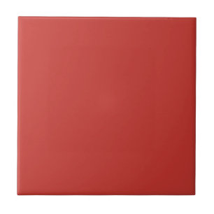 Solid Crimson Red Color #C83730 Ceramic Tile