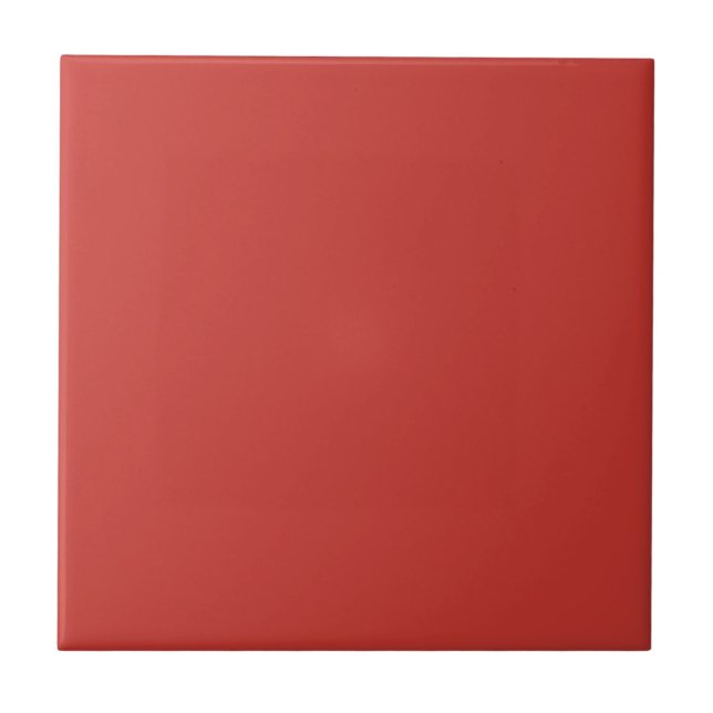 Solid Crimson Red Color | #C83730 Ceramic Tile (Front)