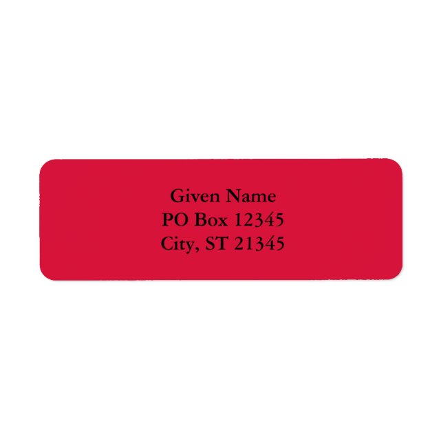 Solid Crimson Return Address Label (Front)