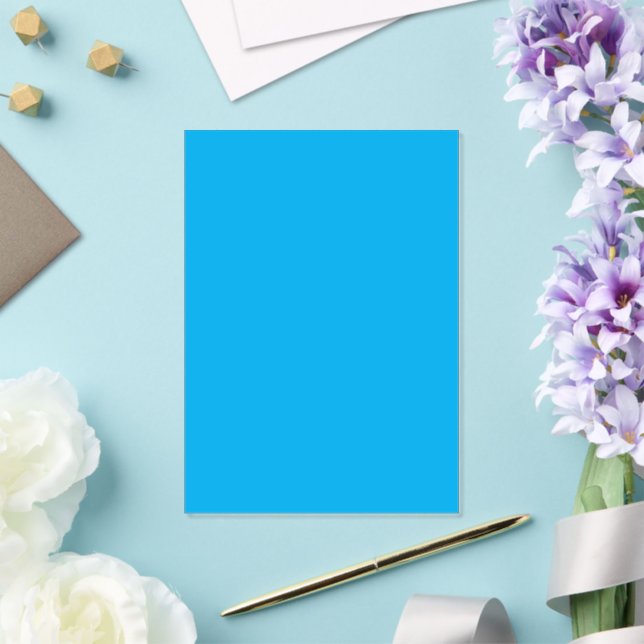 Solid Cyan Blue Background  Acrylic Invitations (Insitu (Wedding))
