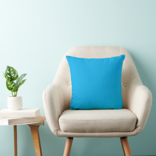 Solid Cyan Blue Background Cushion