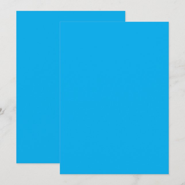 Solid Cyan Blue Background  Invitation (Front/Back)