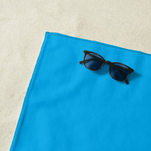 Solid Cyan Blue Background Summer Minimal Style Beach Towel