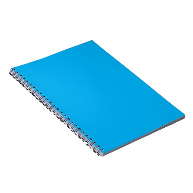Solid Cyan Blue Background | Summer Minimal Style Notebook (Right Side)