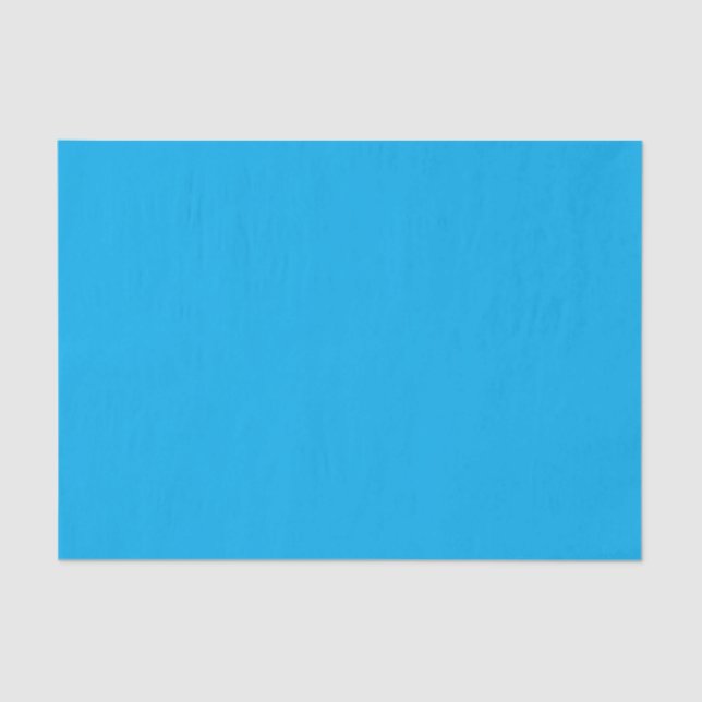 Solid Cyan Blue Background | Summer Minimal Style Tissue Paper (Front)
