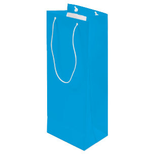 Solid Cyan Blue Background Summer Minimal Style Wine Gift Bag