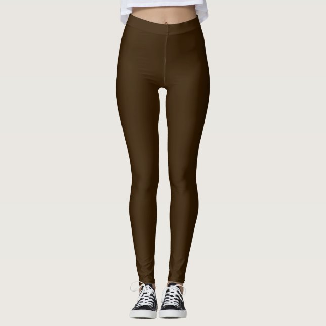 Solid Dark Brown Leggings (Front)