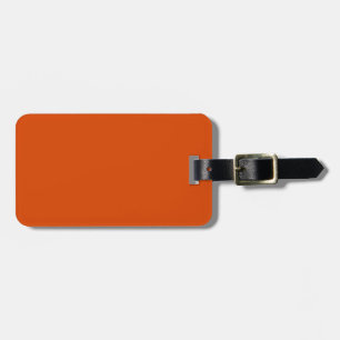 Solid dark burnt orange luggage tag