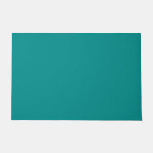 Solid dark cyan teal doormat