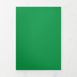 Solid Dark Green Background Classic Natural Style Tri-Fold Invitation