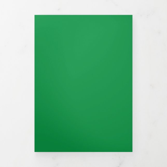 Solid Dark Green Background |Classic Natural Style Tri-Fold Invitation (Cover)