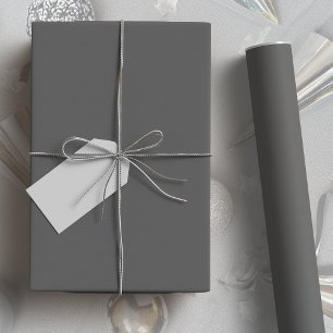 Solid Dark Grey Block Colour Wrapping Paper