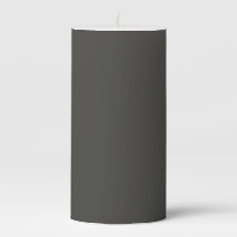 Solid dark grey Pillar Candle