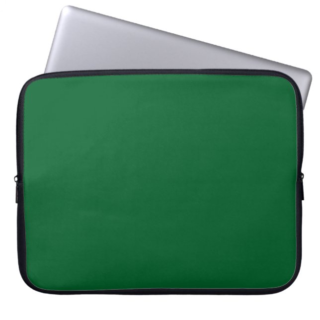 Solid dark hunter green laptop sleeve (Front)
