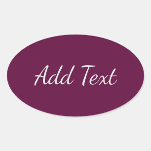 Solid Dark Magenta Oval Sticker