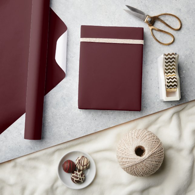 Solid dark red maroon wrapping paper (Crafts)