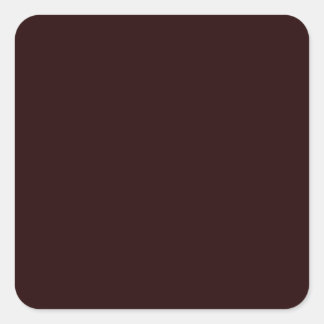 Solid Darkest Chocolate Brown Classic Square Sticker