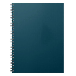 Solid deep aqua teal blue notebook