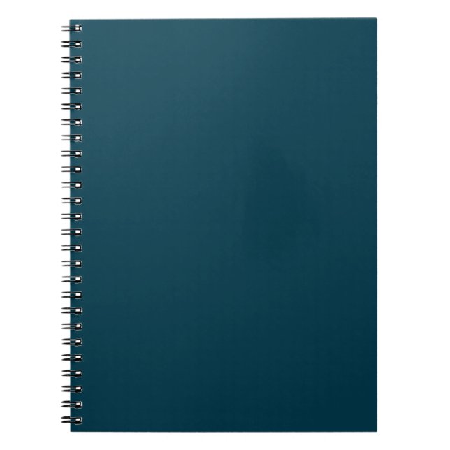 Solid deep aqua teal blue notebook (Front)