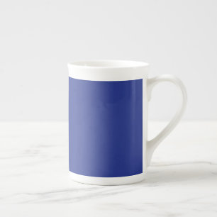 Solid Deep Blue Backdrop   Bold Minimalist Design Bone China Mug