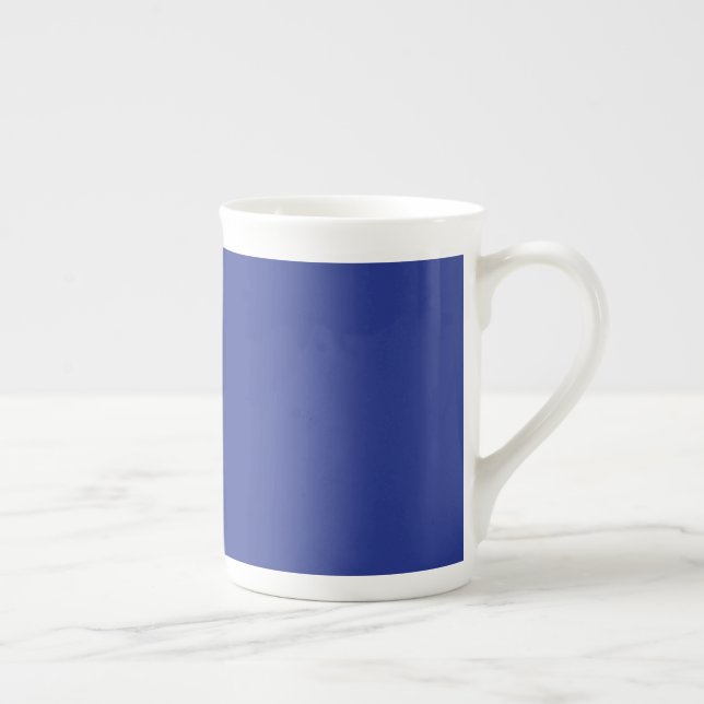 Solid Deep Blue Backdrop | Bold Minimalist Design Bone China Mug (Right)
